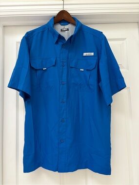 Habit Men's Short-Sleeve Button-Down Shirt - Bright Blue